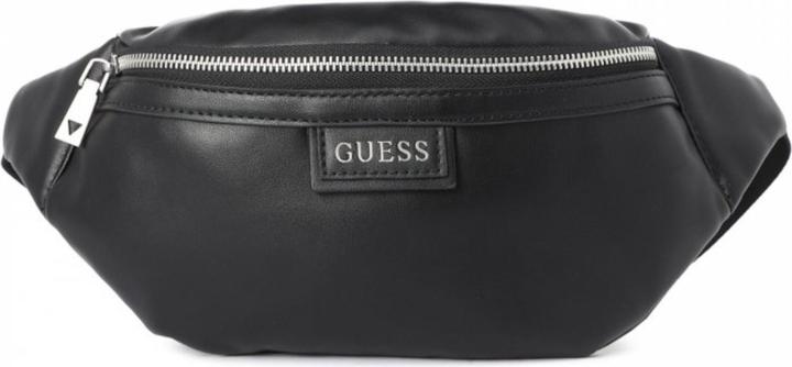 Guess Scala, Synthetic Leather, Textile Fanny Pack, HMESCAP1230, Black, 21