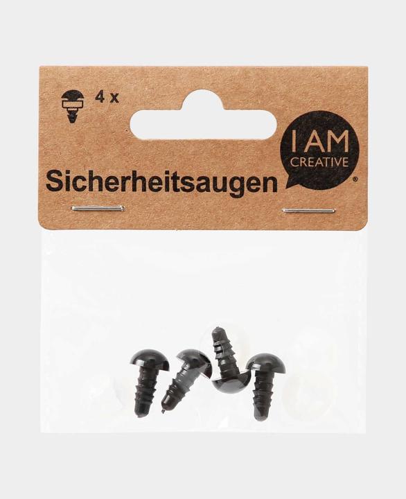 I Am Creative Sicherheitsaugen, schwarz, Verschluss, 10 mm