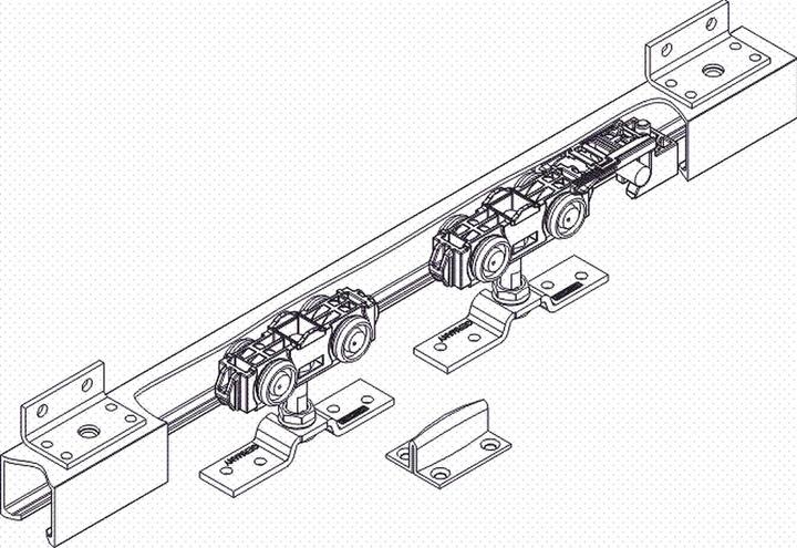 Actual product image Geze Sliding system Rollan 80 NT 80 kg 3250 mm Wooden sash 50-164 cm Wall mounting / Ceiling mounting