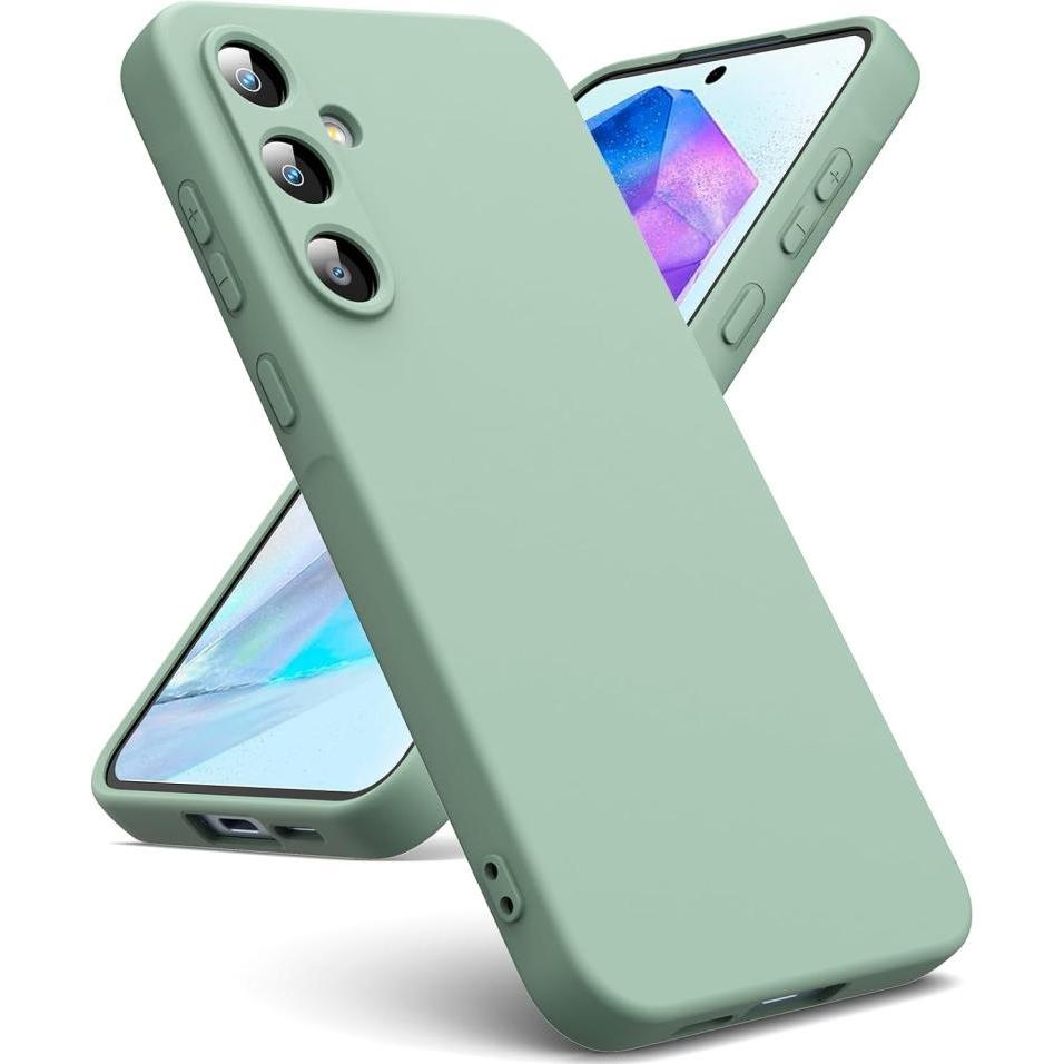 Screenguard Samsung Galaxy A55 5G Liquid Silicone Case Hülle (Samsung Galaxy A55), Smartphone Hülle, Grün