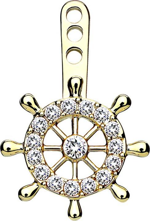 Image du produit Star Piercing Boucle d'oreille Ear Jacket plaqué or Yachttrad (Laiton)