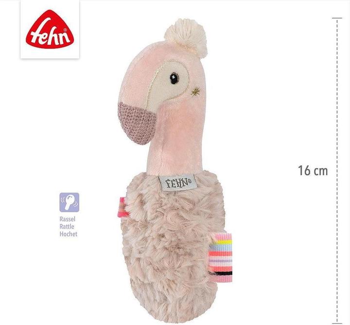 Productafbeelding Fehn Stabgreifling Flamingo, Material: Polyester, Plüsch, Alter