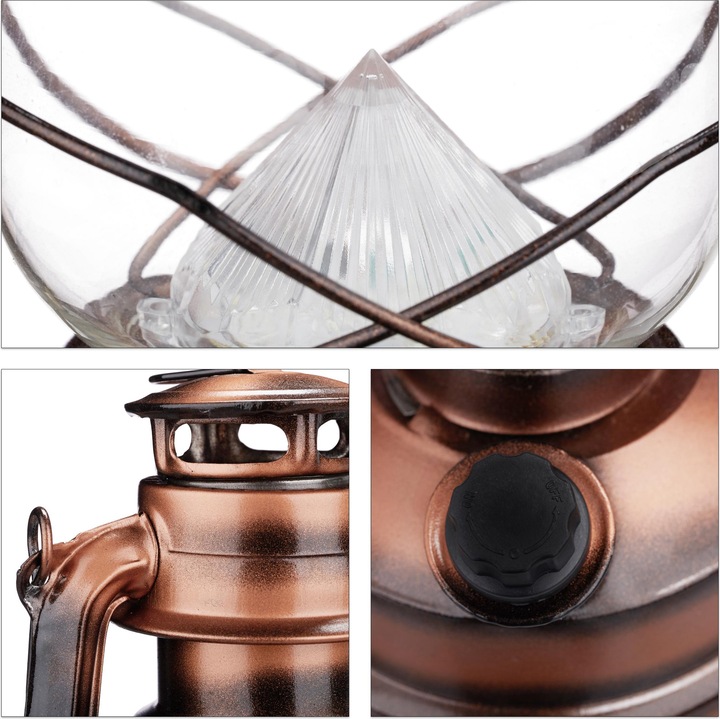 Actual product image Relaxdays LED Storm Lantern (15 x 11.5 x 24 cm, 1 x)