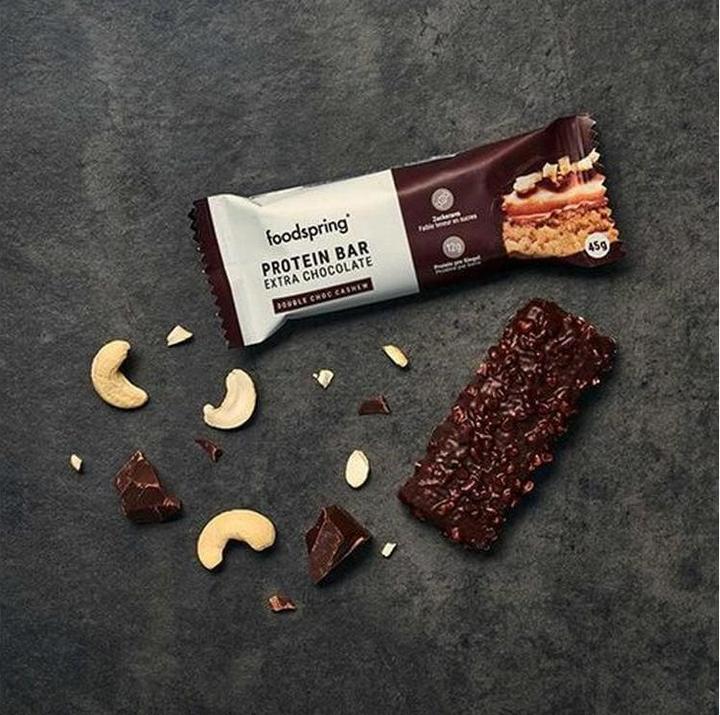 Actual product image Foodspring Protein Bar Extra Chocolate (Chocolate, 12 pcs., 380 g)