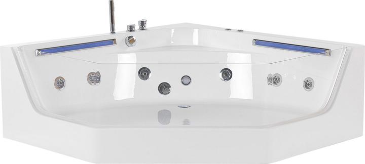 Beliani Whirlpool bath corner model with LED 211 x 150 cm CACERES (335 l, 211 cm, 150 cm)