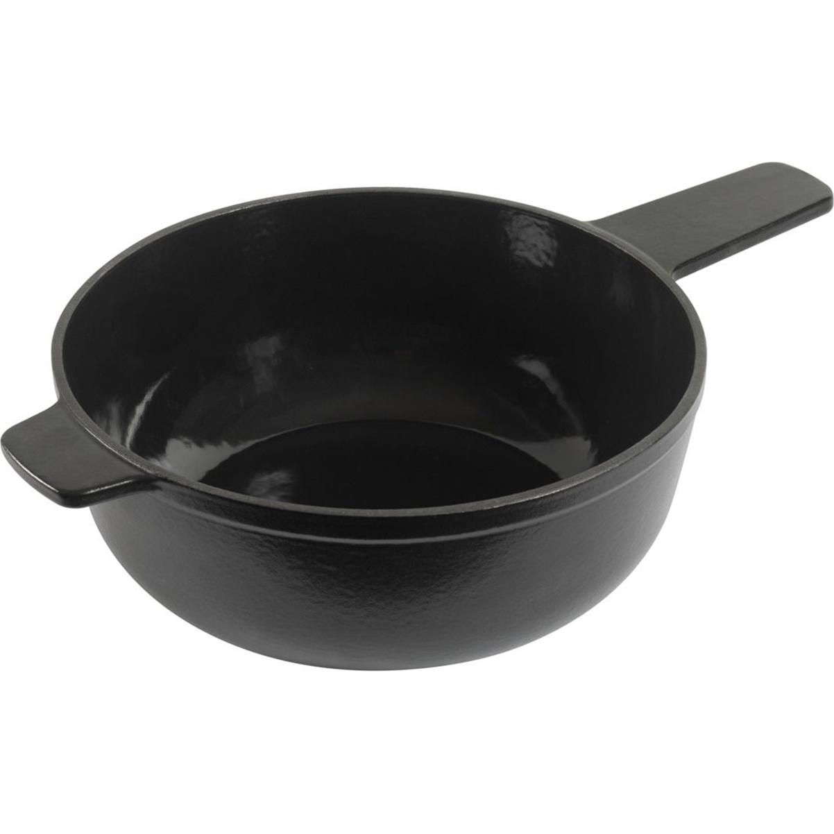 Kuhn Rikon Schwarz Caquelon Induktion Gusseisen Matt Mit Gegengriff Ø 24 Cm, Caquelon,
