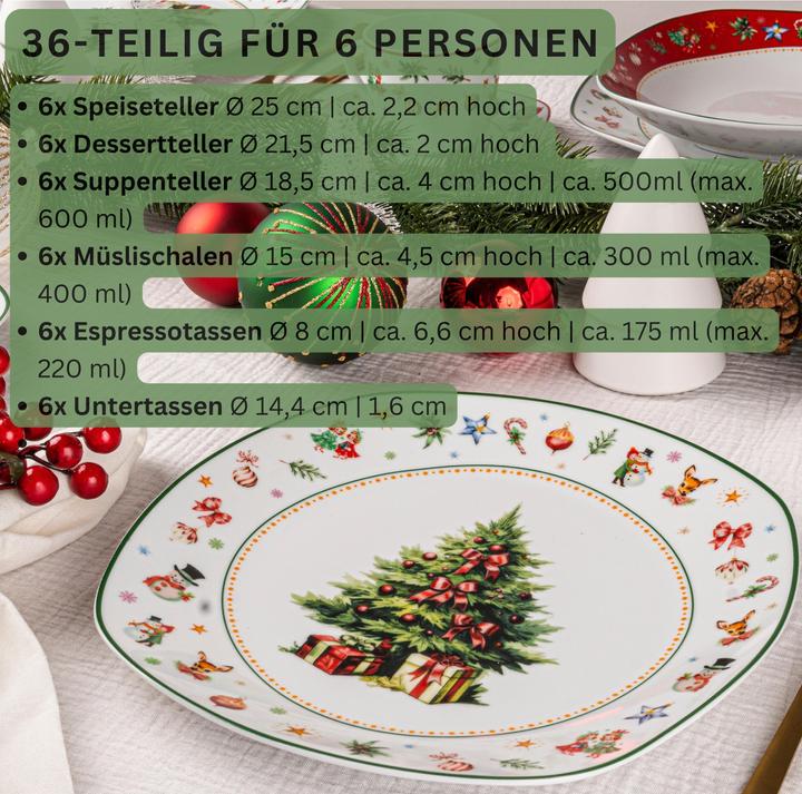Actual product image Sänger Geschirr Kombiservice Bilgola Christmas Design (30 Piece)