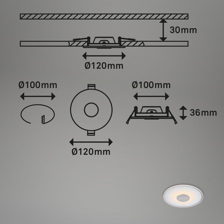 Image du produit Briloner Luminaire LED encastré,set de 3, alu, 3xModule LED/6W (650 lm)