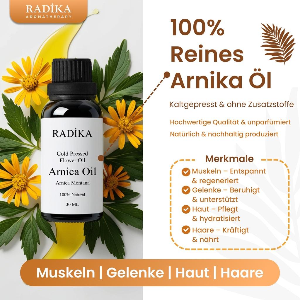Thumbnail - Radika, Bodylotion, Arnikaöl, Kaltgepresst, 100% Rein, BIO, natürlich, 30 ml (Körperöl, 30 ml)