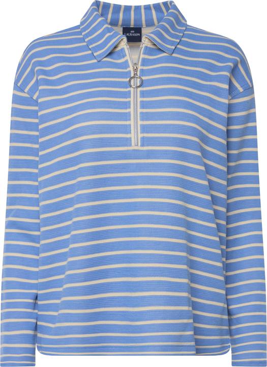 Actual product image Laurasøn Striped Long Sleeve Zipper Polo (M)