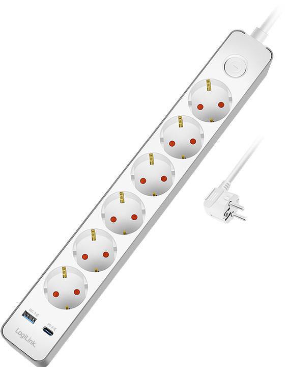 Produktbild LogiLink Prüfen (6x, CEE 7/3, 1.40 m)