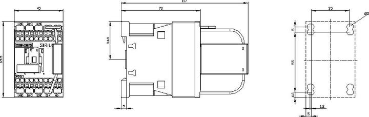 Actual product image Siemens Auxiliary contactor DC 2S/Hilf 1Ö/Hilf 24V 3A 3RH2122-2KB40-0LA0