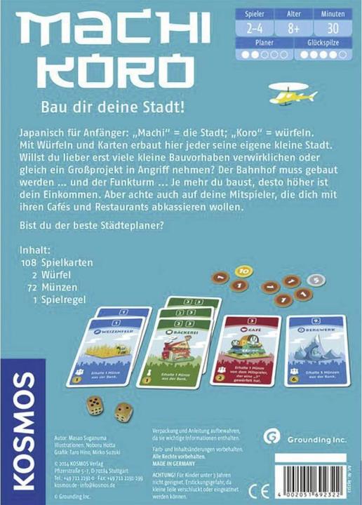 Produktbild Kosmos Machi Koro Bau dir deine Stadt (Deutsch, 2 - 4 Spieler)