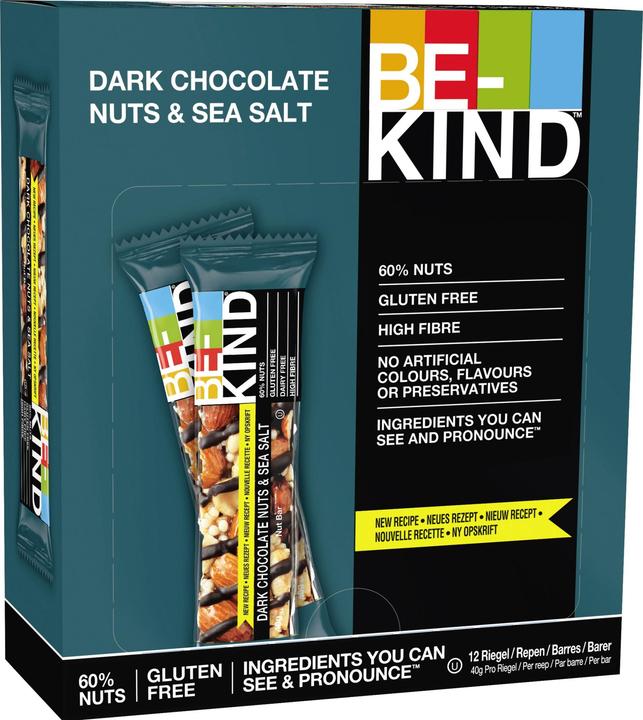 Image du produit Be-Kind Noix de chocolat noir & sel de mer (12 pcs, 480 g)