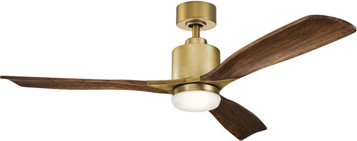 Elstead Lighting Ridley II silent ceiling fan with LED light Ø132cm wood + remote control