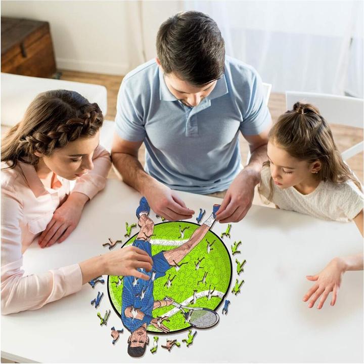 Image du produit Iconic Novak Djokovic - Tennis - Puzzle en bois Taille L (500 pièces) (500 pièces)