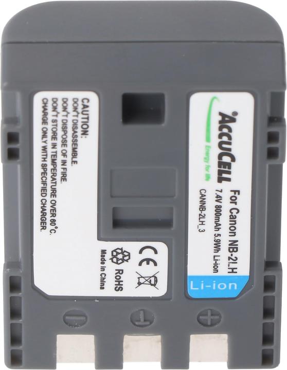 Produktbild AccuCell Akku passend für Canon NB-2LH, NB-2L Li-Ion, 800mah (Kamera Akku)