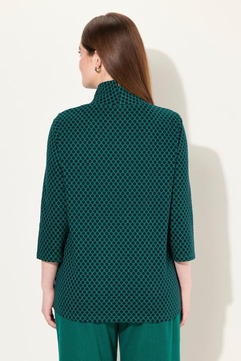 Actual product image Ulla Popken Eco Cotton Polka Dot Turtleneck Sweatshirt (46, 48)