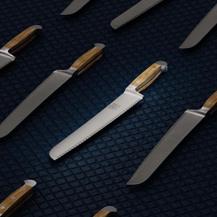 Produktbild Güde Brotmesser "Franz ", geschmiedet, Doppelkropf, Griff: ital. Olivenholz, beidseitig geschliffen