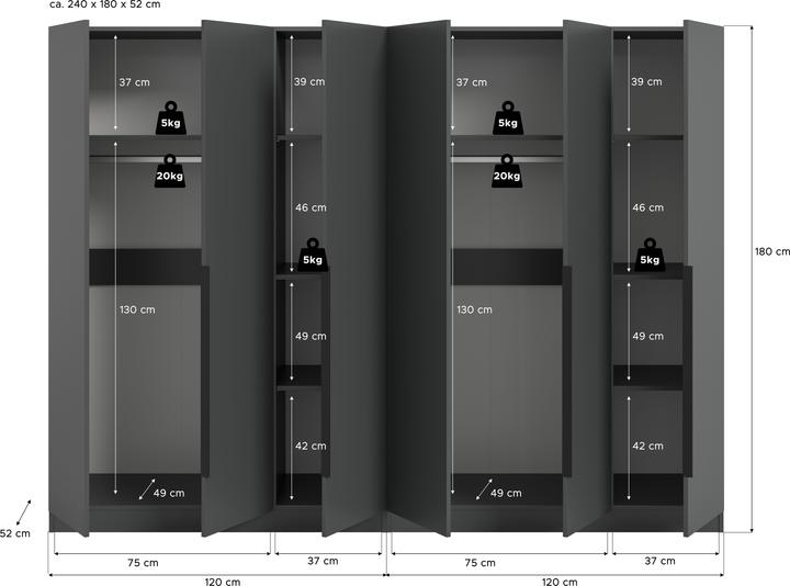 Produktbild Xonox Home Kopenhagen (240 x 52 x 181 cm)