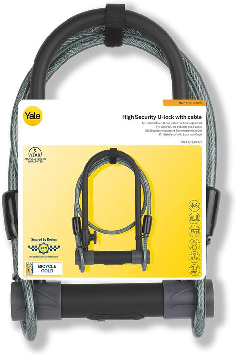 Actual product image Yale High Security Bike Lock with Cable (120 cm)