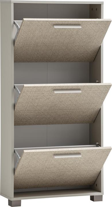 Image du produit Schildmeyer Edno Schuhkipper Schuhschrank cremebeige / Canasta Dekor 3 Klappen