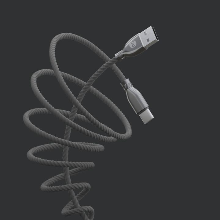 Actual product image Forever Tornado cable USB - USB-C 1,0 m 3A black (1 m, 60 W)