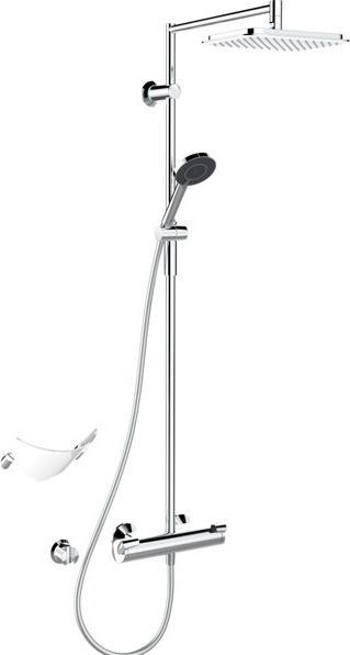 Produktbild Hansa Hansafit Duschsystem, kürzbar, 1200mm, 3-strahlig, Kopfbrause 257x197mm, Ausladung 485mm, 651