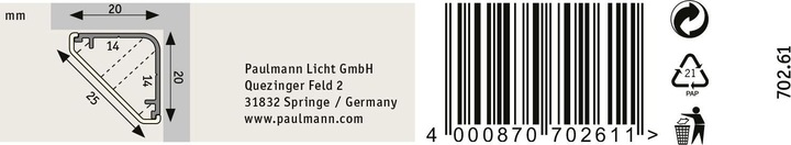 Image du produit Paulmann Diffuseur profilé (L x l) 200 cm (200 cm, Intérieur)