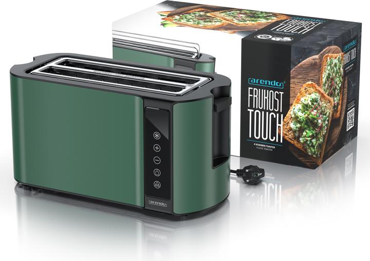 Image du produit Arendo Toaster Wärmeisoliertes Doppelwandgehäuse, Touch-Display, 2 lange Schlitze, für 4 Scheiben, 1500 W