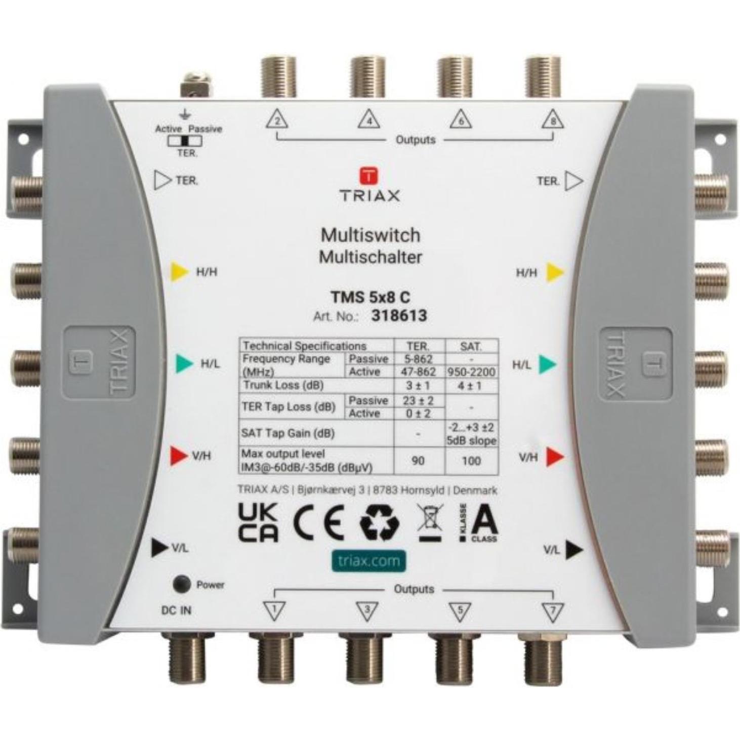 Triax Kaskadenmultischalter TMS 5x8 C (Multischalter), SAT Zubehör