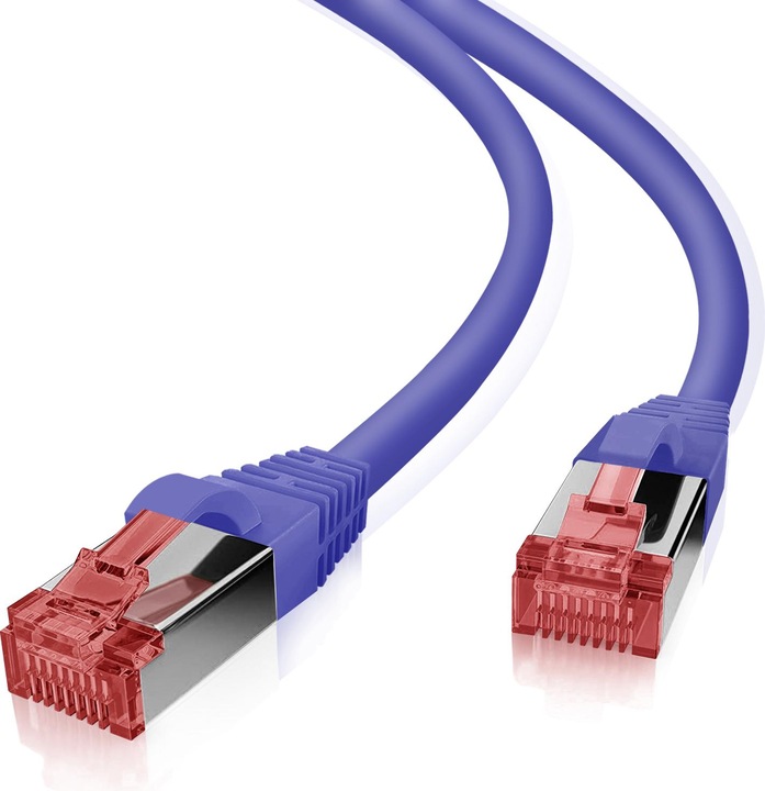 Actual product image Helos Patch cord S/FTP (PIMF) CAT 6 purple 15m (S/FTP, CAT6, 15 m)