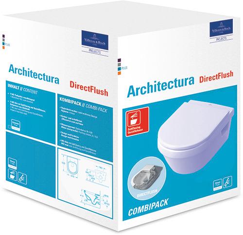 Image du produit Villeroy & Boch V&B Combi-Pack ARCHITECTURA m WWC ti. DF et abattant WC we C+