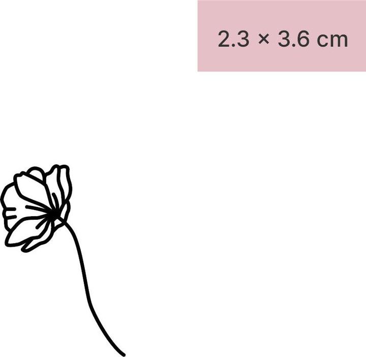minink Temporary tattoo - Poppy flower