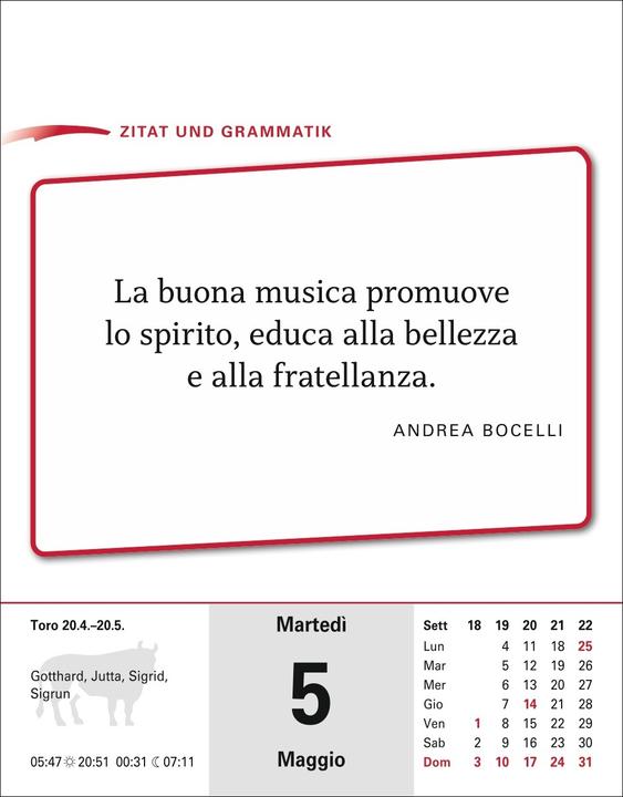 Immagine prodotto Harenberg Italienisch Sprachkalender 2026 - Italienisch lernen leicht gemacht - Tagesabrei (12,5 x 16 cm)