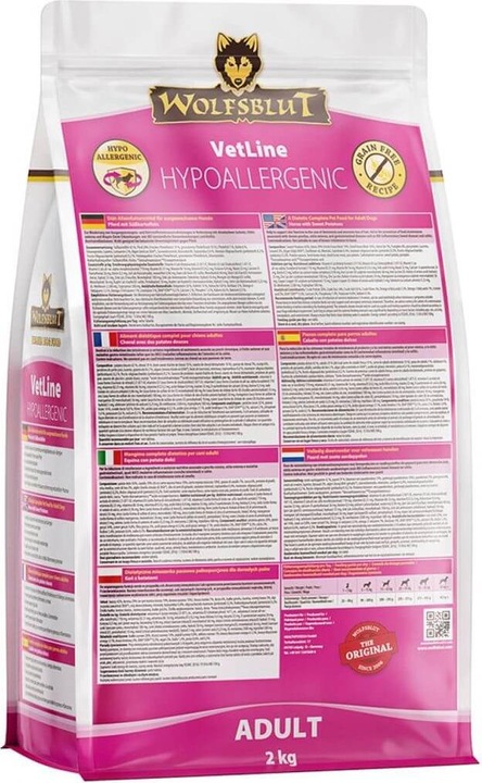 Produktbild Wolfsblut VetLine Hypoallergenic Trockenfutter Hund 2 kg (Adult, 1 Stk., 2000 g)