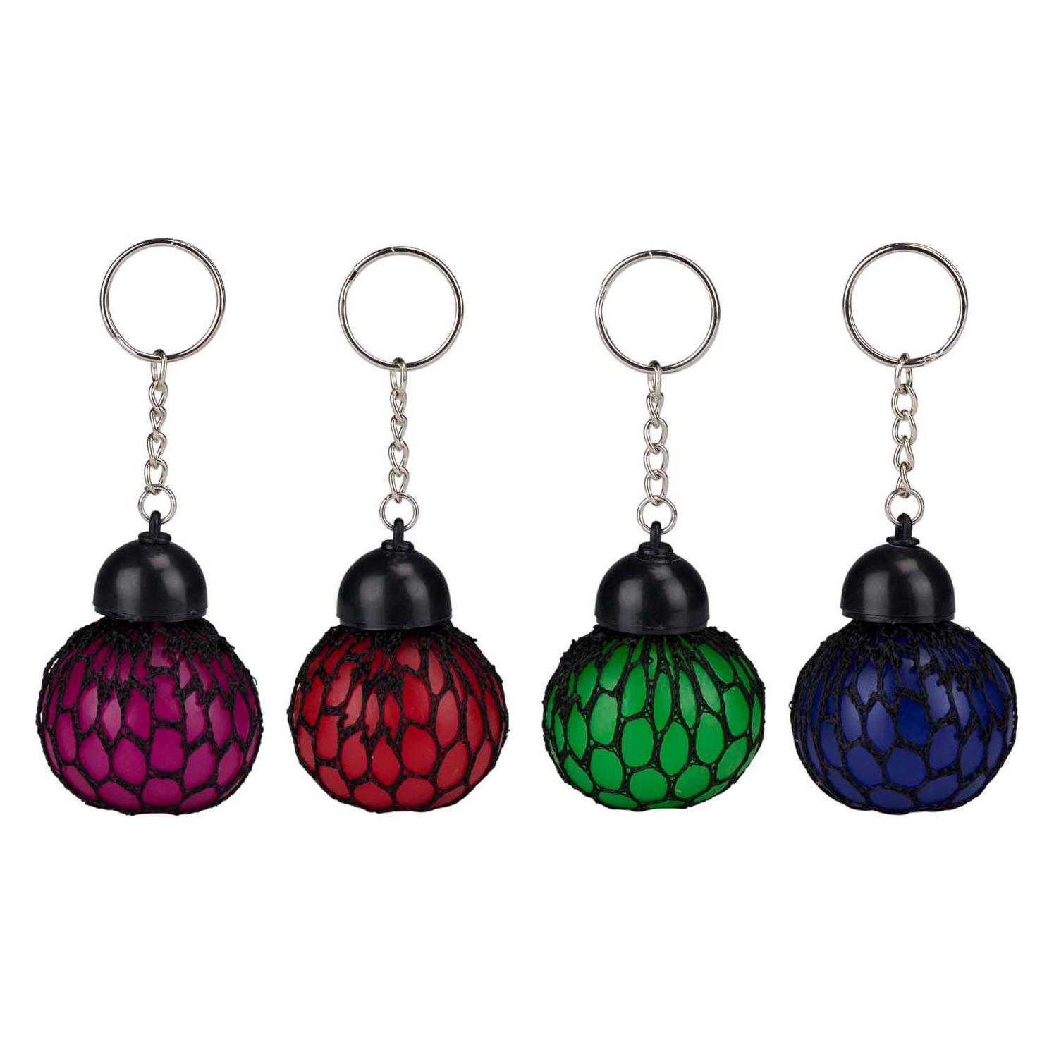 Eddy Toys, Vrouwen, Sleutelhanger, Knijpbal Mesh Sleutelhanger Tpr, Veelkleurig