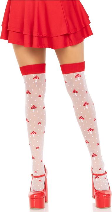 Actual product image Leg Avenue Mushroom High Socks Red/White (One size)