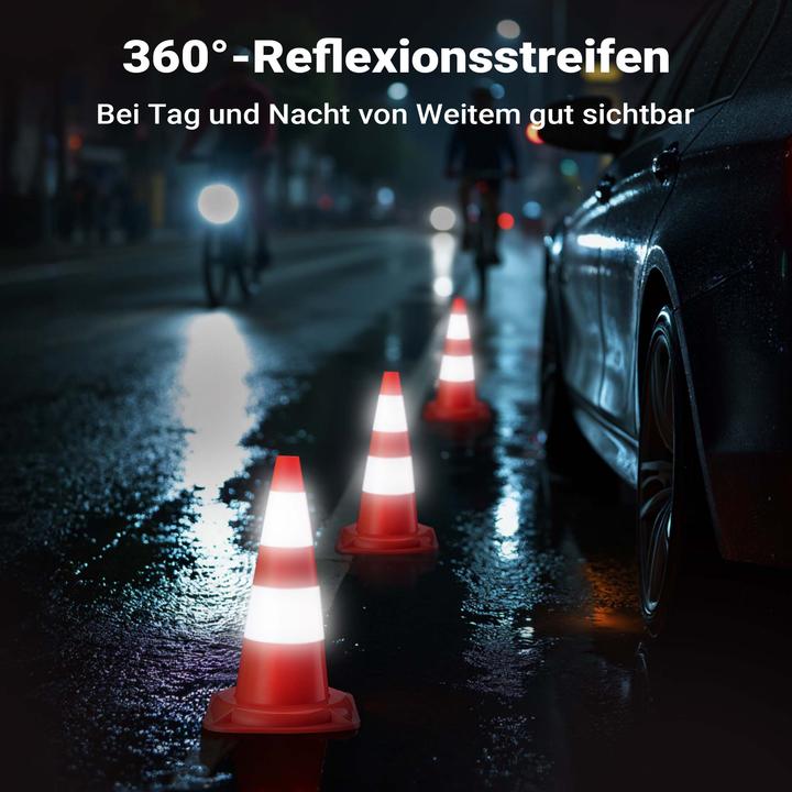 Actual product image Wiltec Verkehrskegel 50cm 8St. Leitkegel Strassen Pylon Warnhütchen Warnkegel PVC