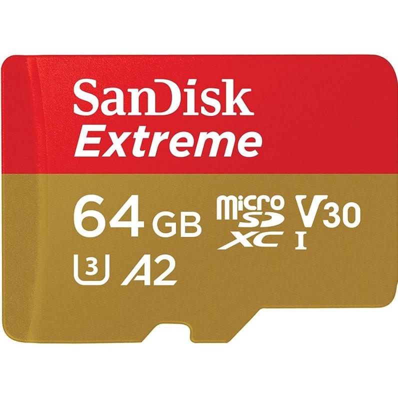 SANDISK Solo scheda MicroSDXC Extreme 170MB/80MB da 64 GB (64 GB, microSDXC, U3, UHS-I), Scheda di memoria