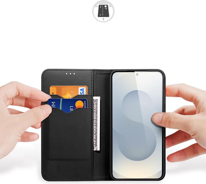 Produktbild Dux Ducis Samsung Galaxy S25 Edge Cover with Wallet - Black (Samsung Galaxy S25 Edge)