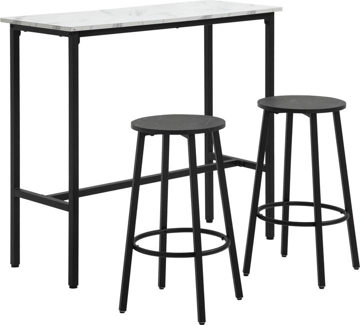 Homcom Bar table set with steel frame (100 x 40 x 90 cm)