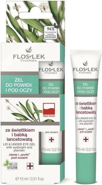 Actual product image Floslek Pharma Lid & Under Eye Gel eye and eye gel with firefly and plantain 15ml (Eye care gel, 15 ml, Day)