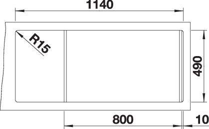 Actual product image Blanco DIvon II 8 S-IF (Fitted sink, 116 cm, 51 cm)