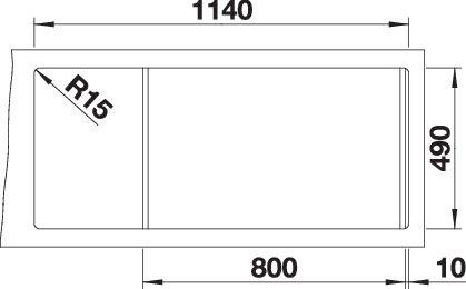 Actual product image Blanco DIvon II 8 S-IF (Fitted sink, 116 cm, 51 cm)