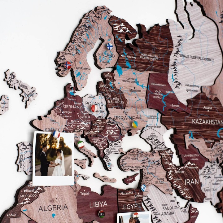 Actual product image Enjoy The Wood 3D world map (90 x 150 cm)