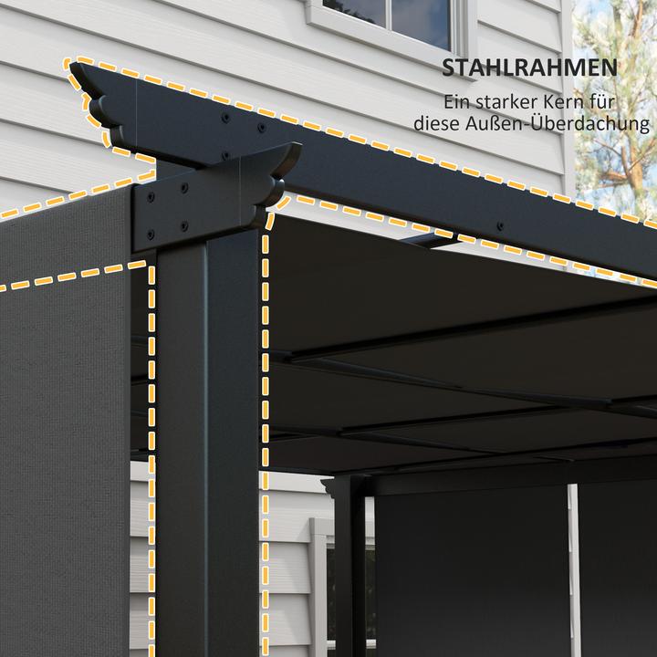 Image du produit Outsunny Pergola Stahl, Polyesterstoff Dunkelgrau (357 cm, 296 cm)