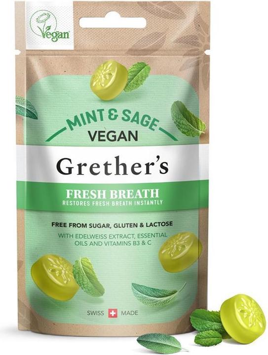 Grethers Fresh Breath menthe sauge pastilles vegan pastilles (30 pièce(s))