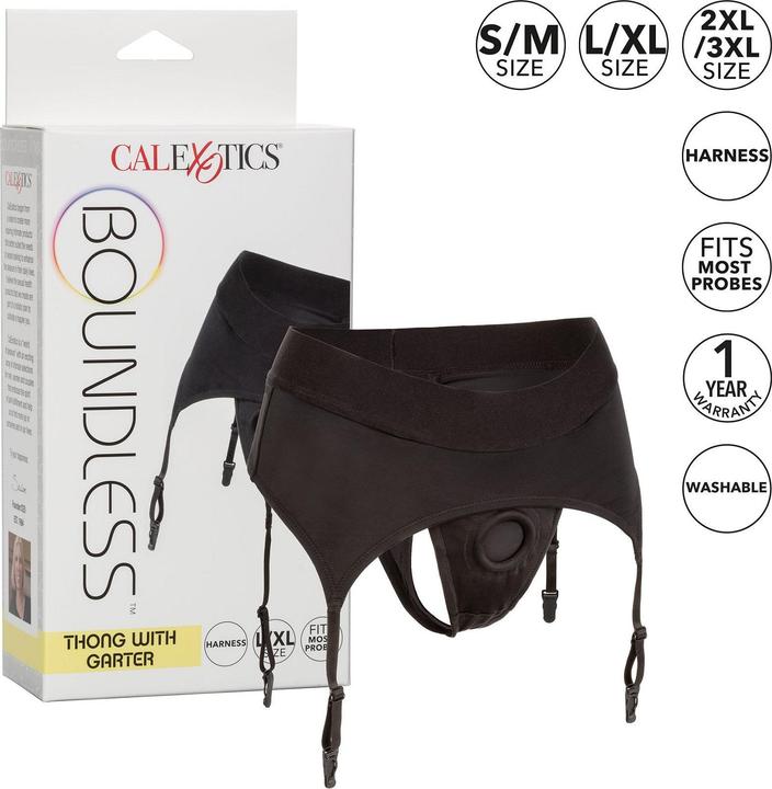 Produktbild CalExotics Boundless™ Thong with Garter - L/XL (L, XL)