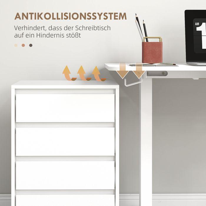 Produktbild Swisshandel24 Schreibtisch höhenverstellbar, elektrisch, 120x60x72-116cm, mit 3 Voreinstellungen, Spanplatte, Weis